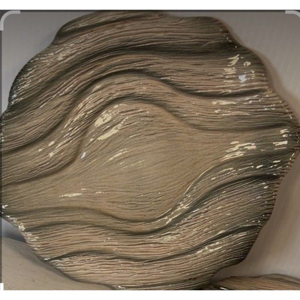 Vtg Arcadia Ceramics Oyster Shell Set Of 2 Grey Holloware MCM